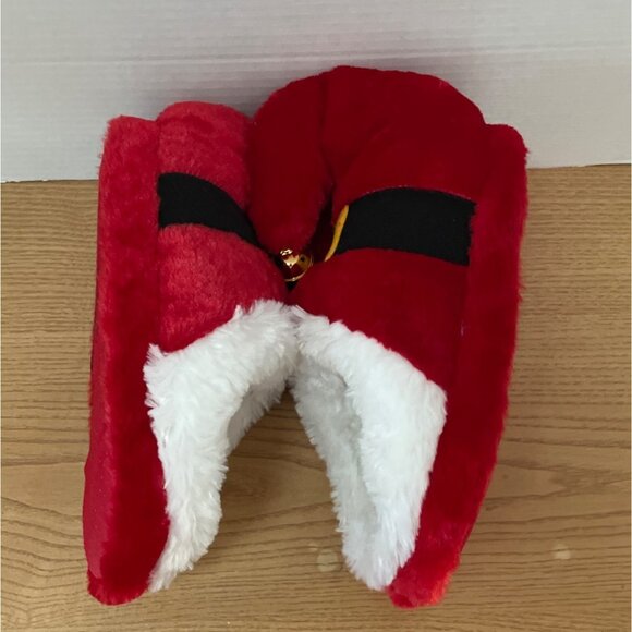 Dan Dee Santa Elf Red White Plush Slippers Sz M  Jingle Bells Christmas Costume - Picture 5 of 10